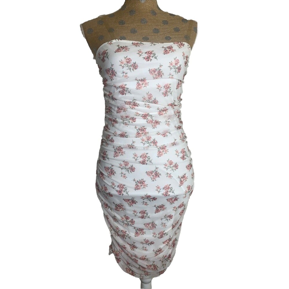 Vintage Womens Floral Mesh Dress  Pink Coquette Fairy Y2K Romantic Roses USA